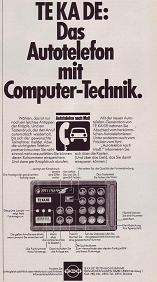 TEKADE BSA22 Werbung 1975 Autotelefon B-Netz